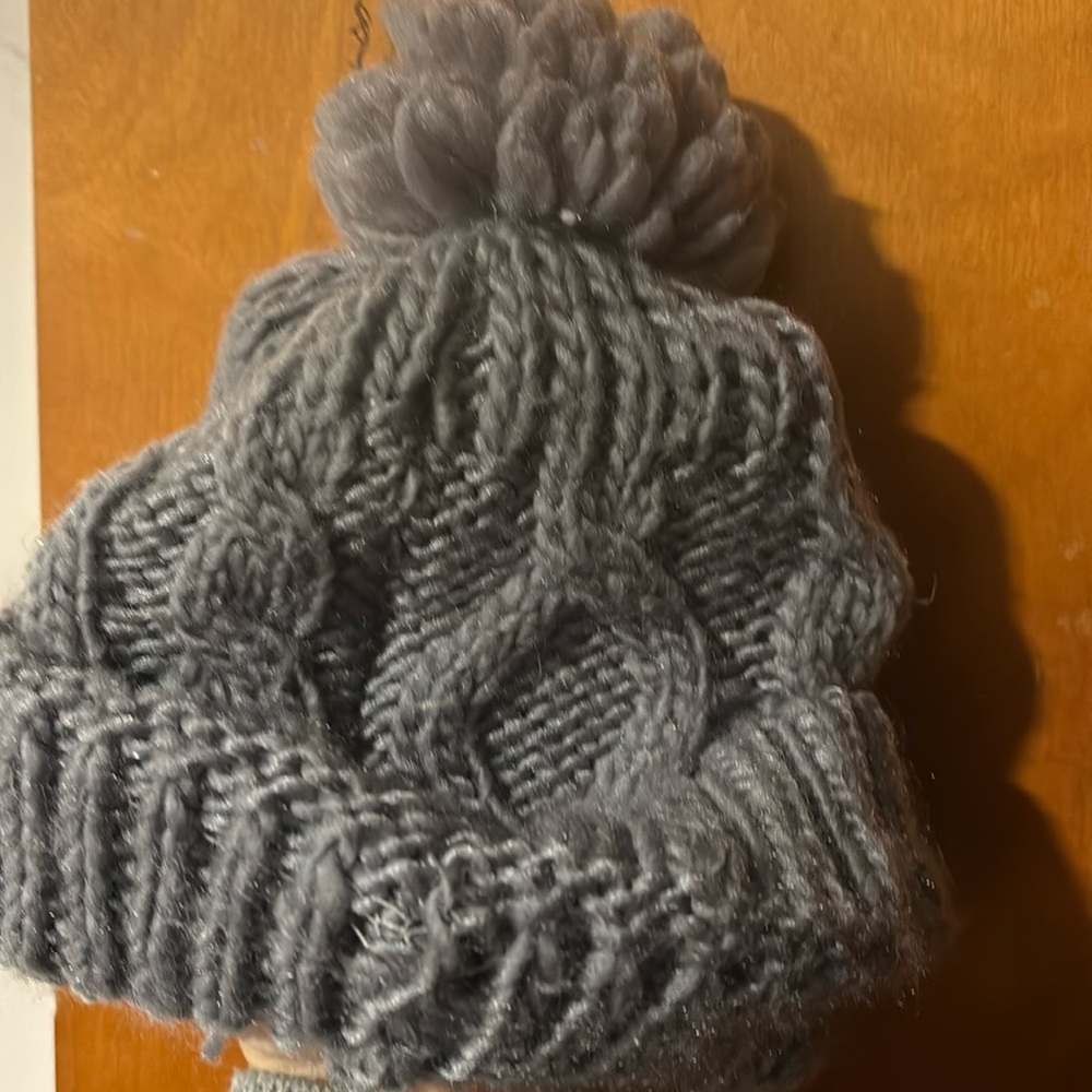 Gray knit beanie